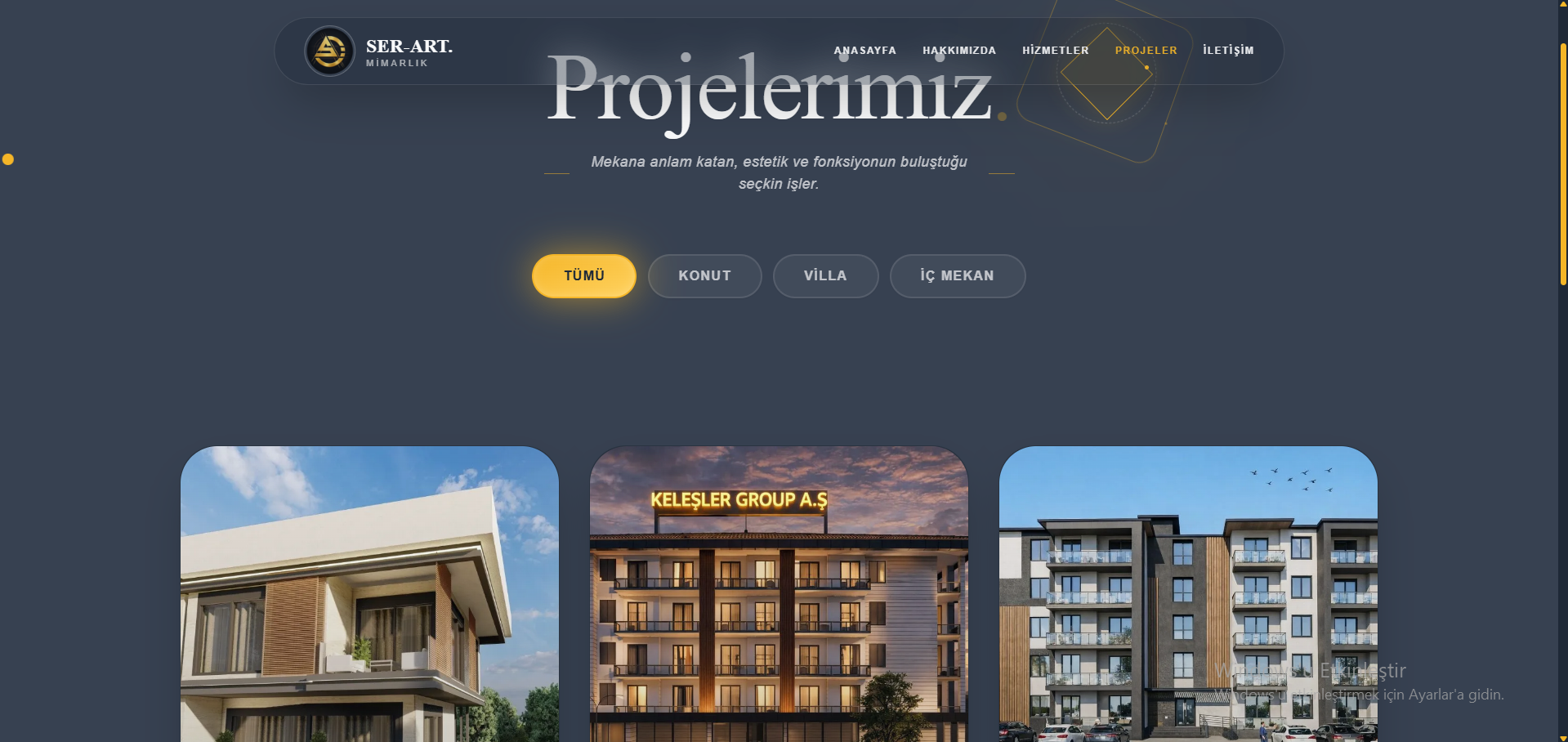 Ser-Art Mimarlık Tasarım Detayları